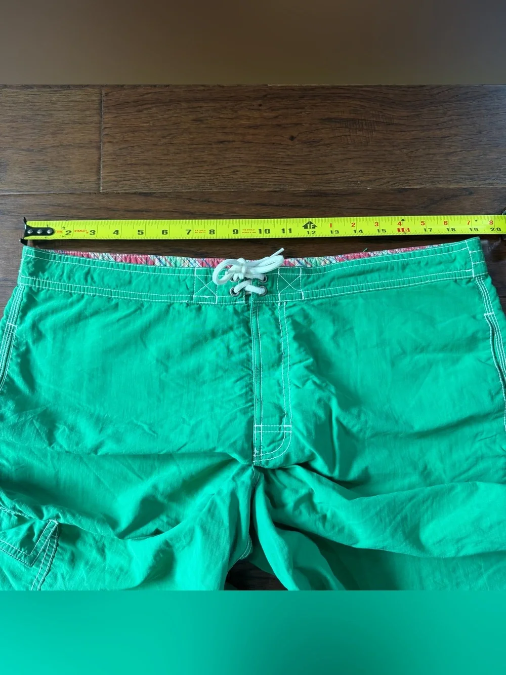 Polo Ralph Lauren Mens Board Shorts Green Large Mesh Lined Swim Trunks Vintage
